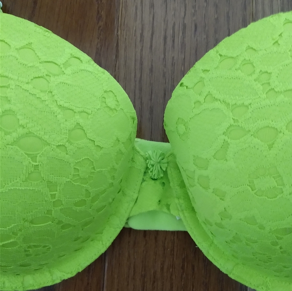 Aerie Mia Convertable Strapless Push Up Bra 34D Festival Neon Green - Picture 7 of 7